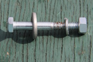 bolt, nut, washer and lock washer